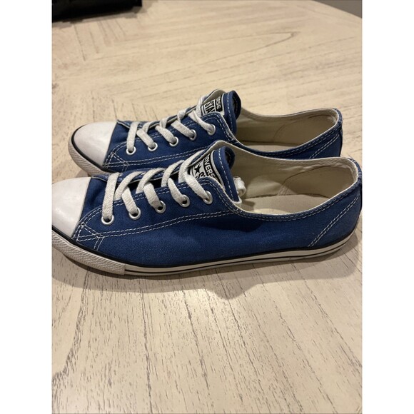 Converse Chuck Taylor All Star Low Top Shoes Womens Size 8 Blue Canvas Cleaned - Picture 4 of 7
